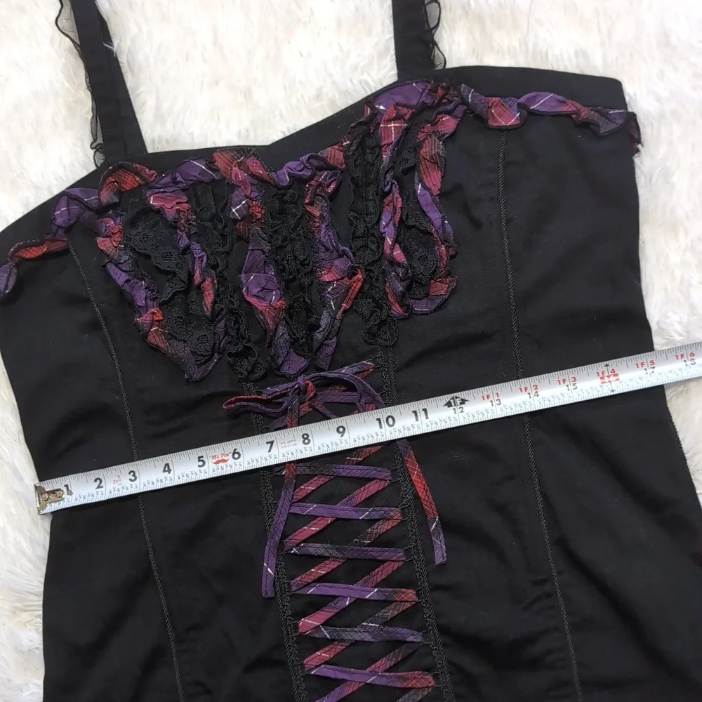 Y2K Vintage Tripp NYC 2 Piece Lace Up Corset & Garter Skirt Set XL/XXL
